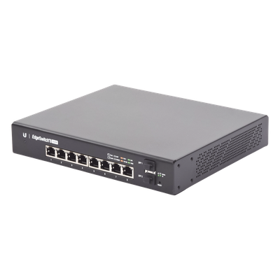 ES-8-150W - Switch EdgeMAX Administrable de 8 Puertos Gigabit con PoE+/PoE Pasivo 24V + 2 Puertos SFP, 150 W