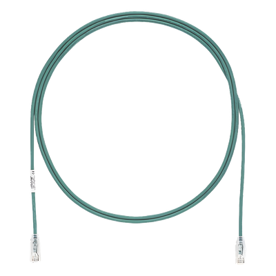 UTP28SP3GR - Cable de Parcheo Cat6 / UTP 28AWG / Diámetro Reducido 3.8 mm / 0.91 m (3 Pies) / Verde / CM/LSZH / PoE hasta Tipo 4