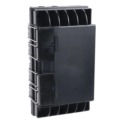 GJS-2019 - Caja de Empalme de Fibra Óptica / IP65 / Aérea / 144 Empalmes / 6 Charolas / 4 Entradas 4-16 mm / -40°C a +65°C / 13.8x8.3x4.3 in