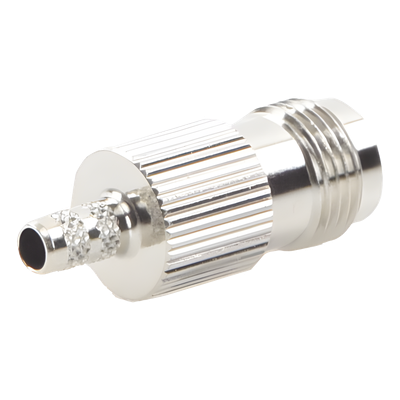 RFT-1216-1 - Conector TNC Hembra / Anillo Plegable / RG-58/U, RG-142/U / Bronce Niquelado / Contacto Oro / Aislante Delrin