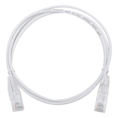 LP-UT6-100-WH28 - Cable de Parcheo Slim UTP Cat6 / 1 Metro (3.28 Pies) / 28 AWG / Blanco / 1 Gbps+