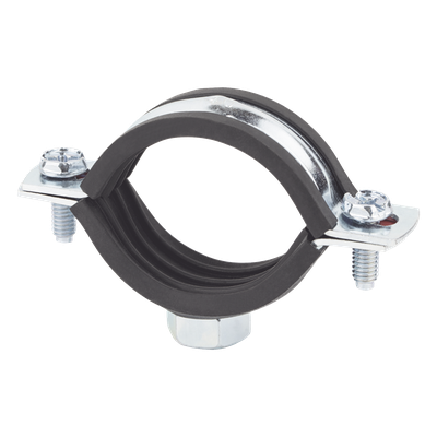 AB-RIP-040 - Abrazadera Isofónica Reforzada / 1 1/4" (40 mm) / Acero 1.75-2.3 mm / Carga 150 kg / Temperatura -30°C a +120°C / Aislamiento EPDM