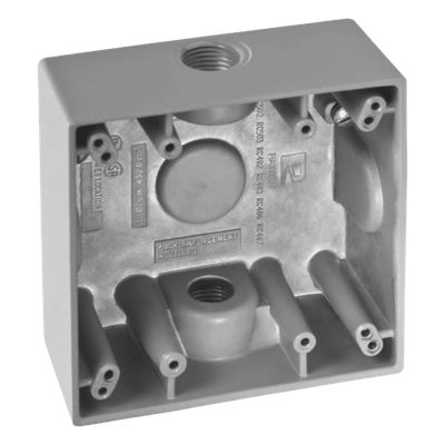 RC-0483-M - Caja de Conexión a Prueba de Intemperie / 3/4" (19 mm) NPT / 2 Salidas / IK09 / Volumen 492 cm³ / Aluminio Diecast