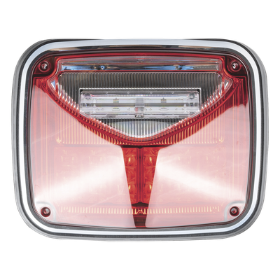 XLTE1755R - Luz de Advertencia LED / 8 X 6" / Color Rojo / Luz de Trabajo Blanca 12 W / 11 Patrones de Destello / IP67 / 12-30 VCC