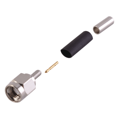 RSA-3000-B - Conector SMA Macho / Anillo Plegable / RG-174/U / Belden 8216 / Cuerpo Bronce Niquelado / Contacto Oro / Aislante Teflón