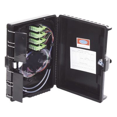 LP-FAT16 - Caja de Empalme para Fibra Óptica / 24 Fusiones / 16 Puertos Drop FTTx / IP65 / Splitter 1x16 SC/APC / -40°C a +85°C