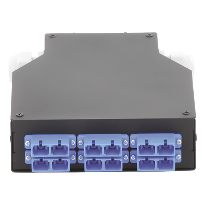LP-RDSCUSM - Distribuidor de Fibra Óptica / Riel DIN / 6 Acopladores SC/UPC Dúplex Monomodo / Charola 24 Fusiones / IP67 / 4x12.6x14.2 cm