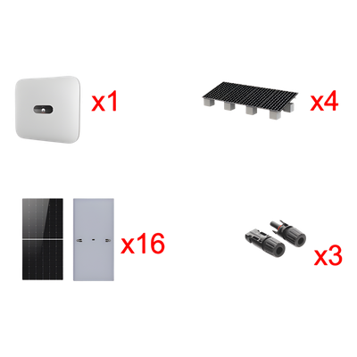 SUN200010KLKIT - Kit Solar de Interconexión / 10 kW / 220 Vca / Eficiencia 98.40% / 16 Módulos 645W / Montaje para 4 Módulos