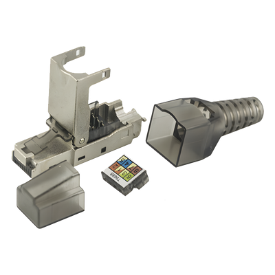 LPKJ6A17S - Plug RJ45 Blindado / Cat 6A / Sin Herramienta / 50μ Oro / 10GBASE-T