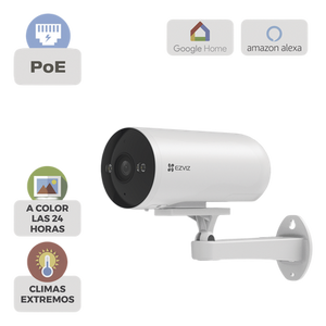 CS-H5/3MP/POE - Cámara Bala IP / 3 Megapixel (2K) / Color Night Vision 20 m (65.6 ft) / IR 30 m (98.4 ft) / AI Detección Humana y Vehículos / PoE / IP67 / Audio Bidireccional / Luz y Sirena
