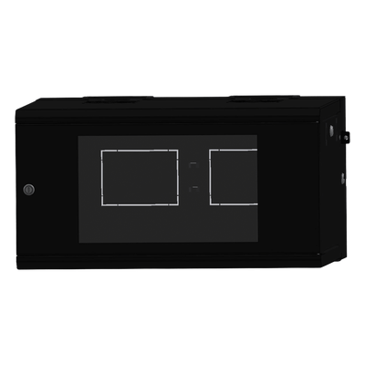 SR-19-06-GAPV5 - Gabinete Rackeable de Pared / 6U / 19 Pulgadas / Puerta de Cristal / Abatible 120° / Carga 80 kg / Ventilación 120 mm