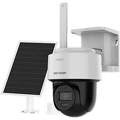 DS-2CFSP4/4G-SIM - Kit Solar IP All in One / AOV / 4 Megapixel / Lente 2.8 mm / Panel Solar 8W + Batería Litio 9000 mAh / SIM 4G Integrada / Audio Bidireccional / Dual Light / IP66 / 0.68 ft x 0.43 ft x 0.93 ft