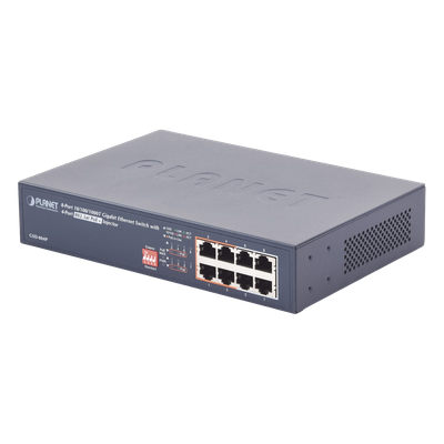 GSD-804P - Switch PoE no Administrable, 8 Puertos 10/100/1000 Mbps con 4 Puertos PoE 802.3af/at, Modo Extender Hasta 250 mts