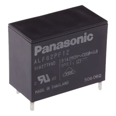 ALFG2PF12 - Relé de potencia Through-Hole / 12 Vcc / 31 A / 1 polo / 15.7 x 30.1 x 23.3 mm (0.62 x 1.18 x 0.92 in)