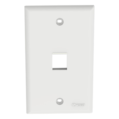 NK1FNWH - Placa de Pared Vertical / Estilo Plano / 1 Puerto Keystone / ABS / 69.8 x 114.3 mm / 2.75 x 4.5 pulg. / Blanco