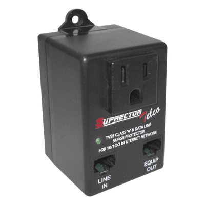 SUPT-UTP-AC - Supresor de Picos / Línea Datos RJ45 + Alimentación 127 VAC / 15 A / IP64 / 7.5 x 5 x 5 cm / 2.95 x 1.97 x 1.97 in