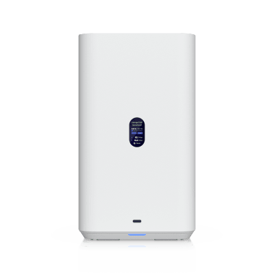 UNAS-2-W - NAS Compacto de Escritorio / 2 Bahías 3.5" SATA / Puerto 2.5 GbE / USB-C 5 Gbps / PoE++ 60 W / Pantalla LCD 1.47"