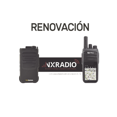RENOVACIONNXRADIOTERMINAL - Renovación de Licencia / Anual / Radios Android NXRADIO / Compatible NXPoC130, TE320, RG360, RG750, M5, M6L