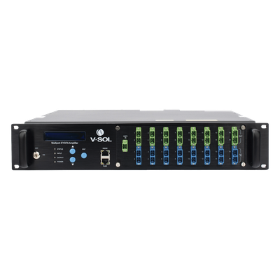 V8816W-16P-22 - Amplificador Óptico EYDFA / 16 Puertos 1550 nm / Salida 22 dBm / GPON EPON XGS-PON / Gestión SNMP y Web