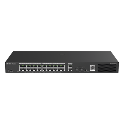 RG-ES228GS-P - Switch PoE+ Smart / 24 Puertos Gigabit / 370W / 2 SFP 1Gb / 56 Gbps / 41.66 Mpps