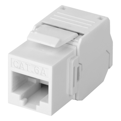 LP-KJ-6A-TTWH - Módulo Jack Keystone / Cat6A / Toolless / U/UTP / 180° / 10 Gbps / Color Blanco