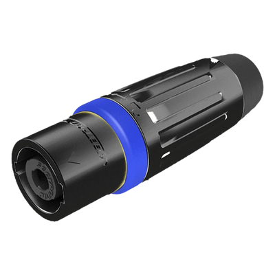 SLDM4-B - Conector Speakon Macho / 4 Polos / 30 A / IP54 / Carcasa Metálica Negra / AWG10
