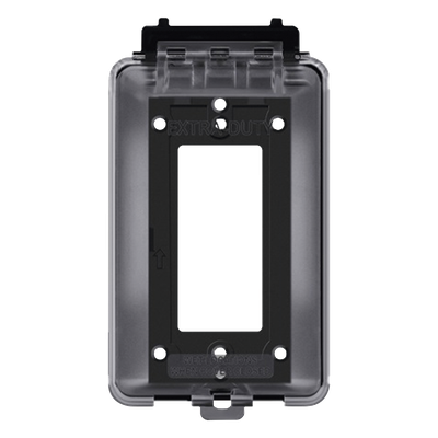 TH-CPE - Caja Protectora de Contactos para Exterior / Policarbonato de Alto Impacto / Protección NEMA 3R / 127V 15A 60Hz / Tapa Transparente Base Negra / Resistente a Intemperie UV