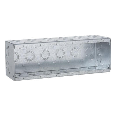 HUB-965 - Caja Multigang / 6 Gangs / 3.5 in (8.89 cm) Profundidad / 34 Entradas 1/2-3/4 in (1.27-1.91 cm) / Acero Soldado / 134 in³ Capacidad
