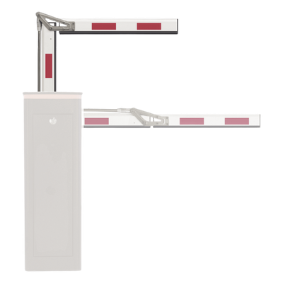 XB-ARM-ART-3M - Brazo Articulado para Barrera / 3 m (9.8 ft) / Aluminio Blanco / Reflectivo / Articulación 90° / Control de Acceso Vehicular