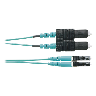 FX2ERLNSNSNM001 - Jumper de Fibra Óptica / Multimodo OM3 50/125 / LC-SC Dúplex / OFNR Riser / Aqua / 1 m (3.28 ft)