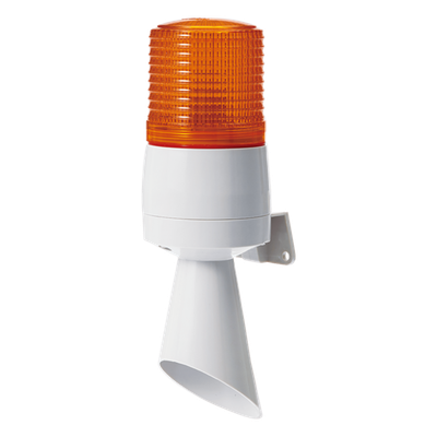 S60ADL-110-A - Luz de Señal Industrial / LED Ámbar / Fijo e Intermitente / Buzzer 95 dB / 110 VCA / IP54