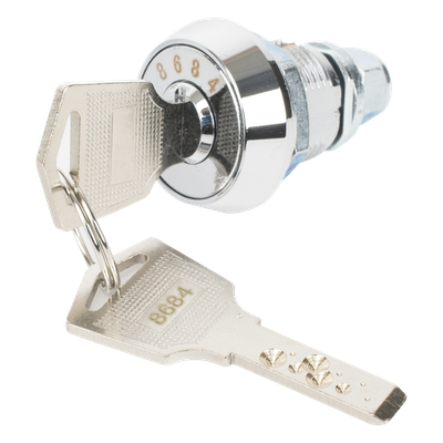 MS-456-17D - Chapa de Cañón para Gabinete Metálico / Llave Única / Puertas Frontales / Compatible GABVID y SR19