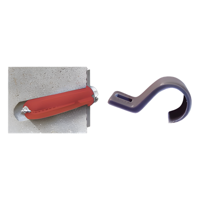 TK-1420 - Kit de fijación / 8 grapas + tornillos + taquetes / Tubo 1/2" / Polietileno flexible / -10°C a +120°C / Interior y exterior