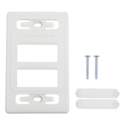MX-FP-S-06-02B - Placa de pared modular MAX, de 6 salidas, color blanco, versión bulk (Sin Empaque Individual)