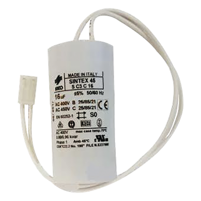 7600525 - Capacitor de Arranque / 16 µF / 230 VAC / 50 Hz / Protección Térmica 120 °C / Barreras 620/640