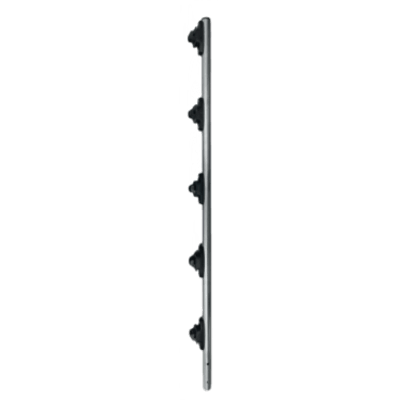 SF-POST-5-R1 - Poste de Paso para Cercas Eléctricas / Tubo Redondo 25 mm (1 in) / Longitud 1 m (39.4 in) / 5 Aisladores Integrados / Acero Galvanizado en Caliente