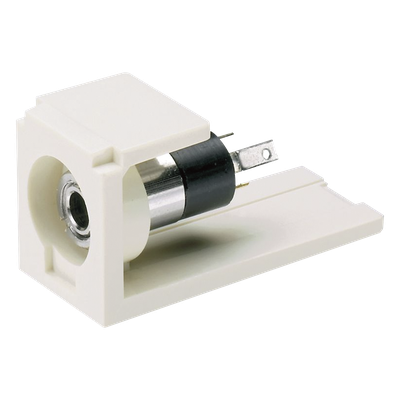 CM35MSSIW - Módulo Acoplador Estéreo / Mini-Com / 3.5 mm / Terminación para Soldar / 1 Espacio / Blanco Mate