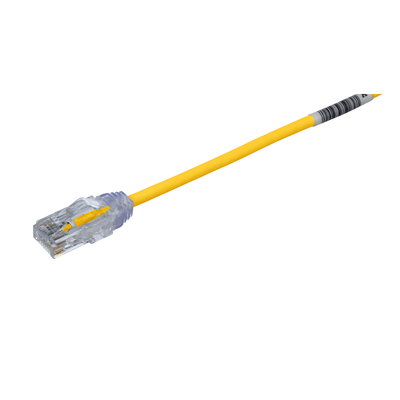 UTP28SP15YL - Cable de Parcheo UTP / Cat6 / 28AWG / 4.57 m (15 pies) / Amarillo / Diámetro 3.8 mm / PoE++ / -10 a 75°C