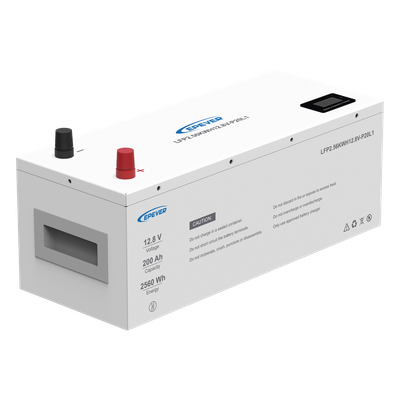 LFP200EP128 - Batería de litio LiFeO4 12.8Vcc, 200Ah, 2.56Kwh, Pantalla LCD para Monitoreo Local, Carcasa Metálica