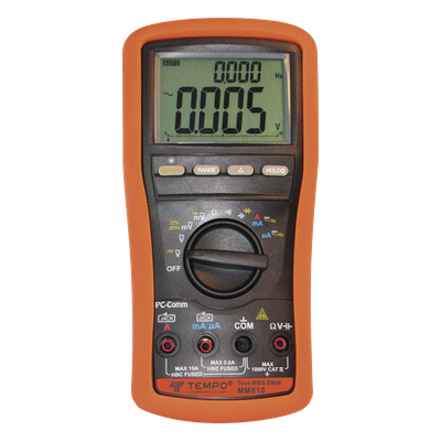MM-810 - Multímetro Digital / Doble Pantalla LCD / True-RMS / 13 Funciones de Medición / Retroiluminación / Alerta BeepJack