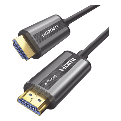 50217 - Cable HDMI de 30 Metros (98.43 Pies) por Fibra Óptica 4K@60Hz | Fibra de 4 Núcleos + Cobre EstaÑado de 7 Núcleos | Compatible con HDMI 2.0 | Alta Velocidad 18 Gbps | 3D | HDR | Carcasa de Zinc | Premium | 2 AÑos de GarantÍa