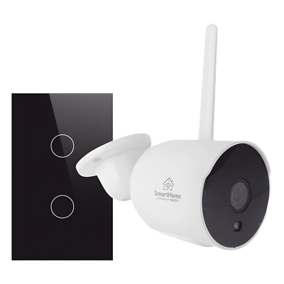 SH1CAM1SK - Kit Domótica WiFi / 1 Cámara + 1 Apagador Triple / 2.4 GHz / 800W por Circuito / 100V-250V