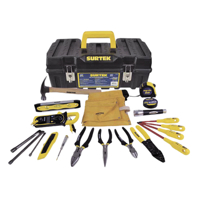 SYS125411 - Juego de Herramientas para Electricista / 21 Piezas / Multímetro Digital de Gancho / Destornilladores Aislados 1000V / Caja Plástica 21" (53.3 cm)