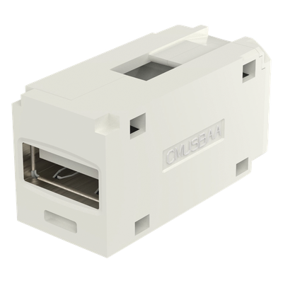 CMUSBAAIW - Módulo Acoplador / USB 2.0 / Hembra a Hembra / Tipo Mini-Com / Blanco Mate / 1 Espacio