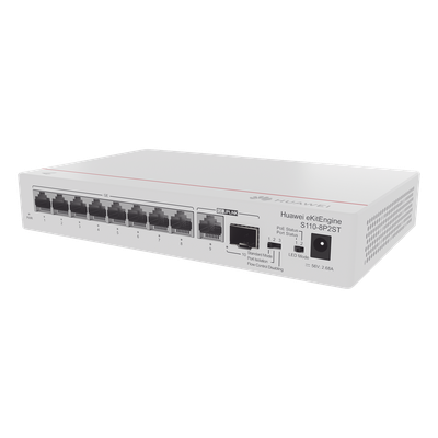 S110-8P2ST - Switch Gigabit No Administrable PoE / 8 Puertos 10/100/1000 Mbps PoE+ / 1 Puerto RJ45 Uplink / 1 Puerto SFP Uplink / 124W / 20 Gbps