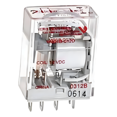 VMD1B-C24A - Relevador Electromecánico SPDT / 15 A / 120-277 VAC / 28 VDC / Bobina 24 V CA / Riel DIN 35 mm / -40 a 55 °C