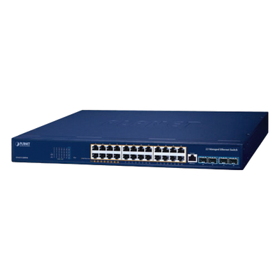 GS-6311-24HP4X - Switch PoE Administrable Capa 3 / 24 Puertos Gigabit / 8 Puertos 802.3bt / 16 Puertos 802.3at / 4 SFP+ 10G / 480 W PoE