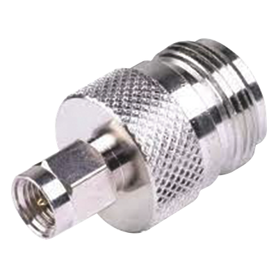 RSA-3452 - Adaptador RF Coaxial / SMA Macho a N Hembra / En Línea / Cuerpo Bronce Niquelado / Contacto Oro / Aislante Teflón