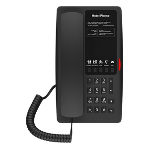 H4B - Teléfono IP Hotelero / 2 Líneas SIP / 5 Teclas Programables / Audio HD Manos Libres / PoE 802.3af / Puerto USB-A de Carga / Ethernet 10/100 Mbps