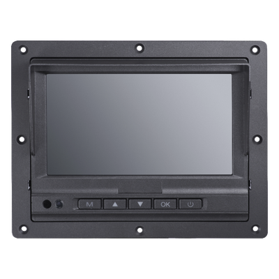 DS-MP1301(AE) - Monitor LCD Vehicular / 7 Pulgadas / 800x480 / 3 Canales de Video / Conector Aviación 4 Pines / -20°C a 70°C / 12 VCC